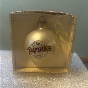 San Diego Padres Gold Christmas Ornament